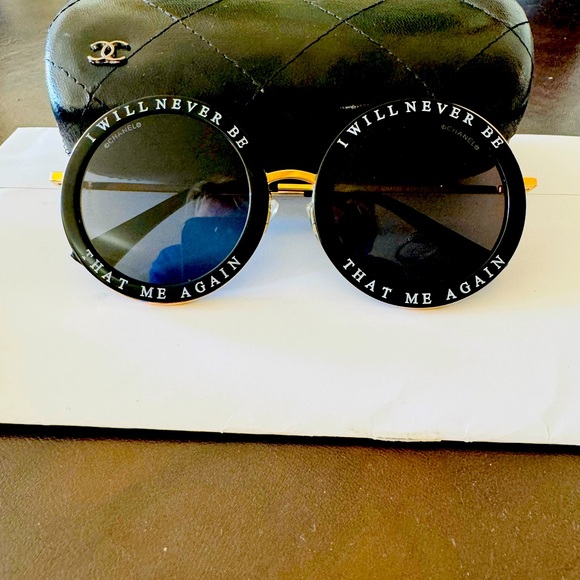 CHANEL Black and Gold Round Glasses - Picture 1 of 3